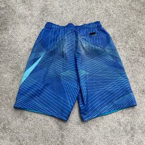 Nike Swimwear Bottom Board Shorts Boys Kids Large Blue Geometric Lined Trunks